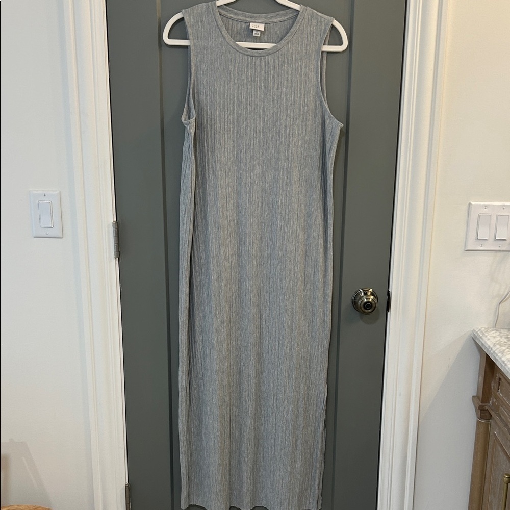 a new day Light Gray Sleeveless Ribbed Dress size medium - Picture 2 of 6